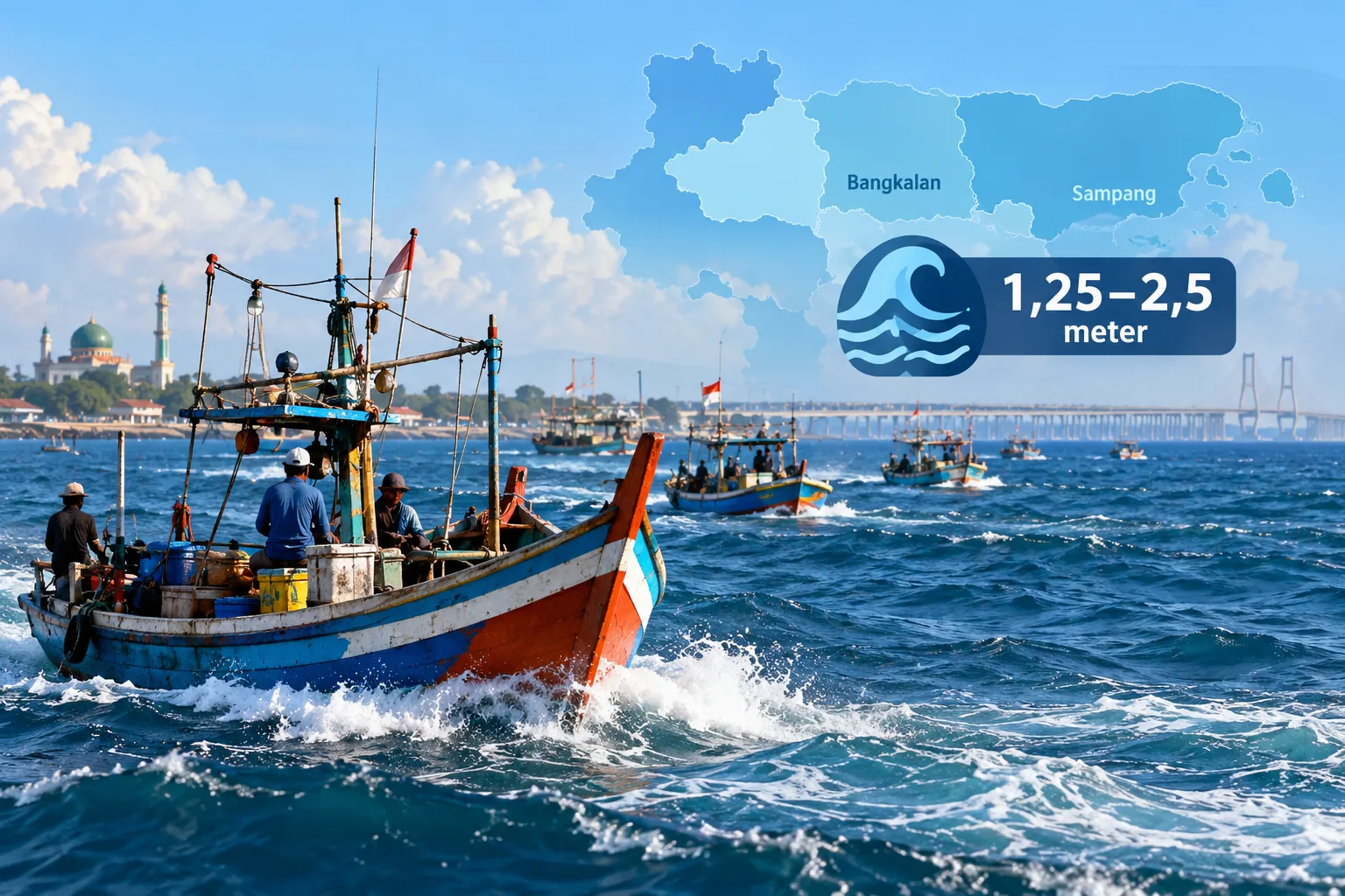 BMKG Peringatkan Potensi Gelombang hingga 2,5 Meter di Perairan Utara Bangkalan dan Sampang