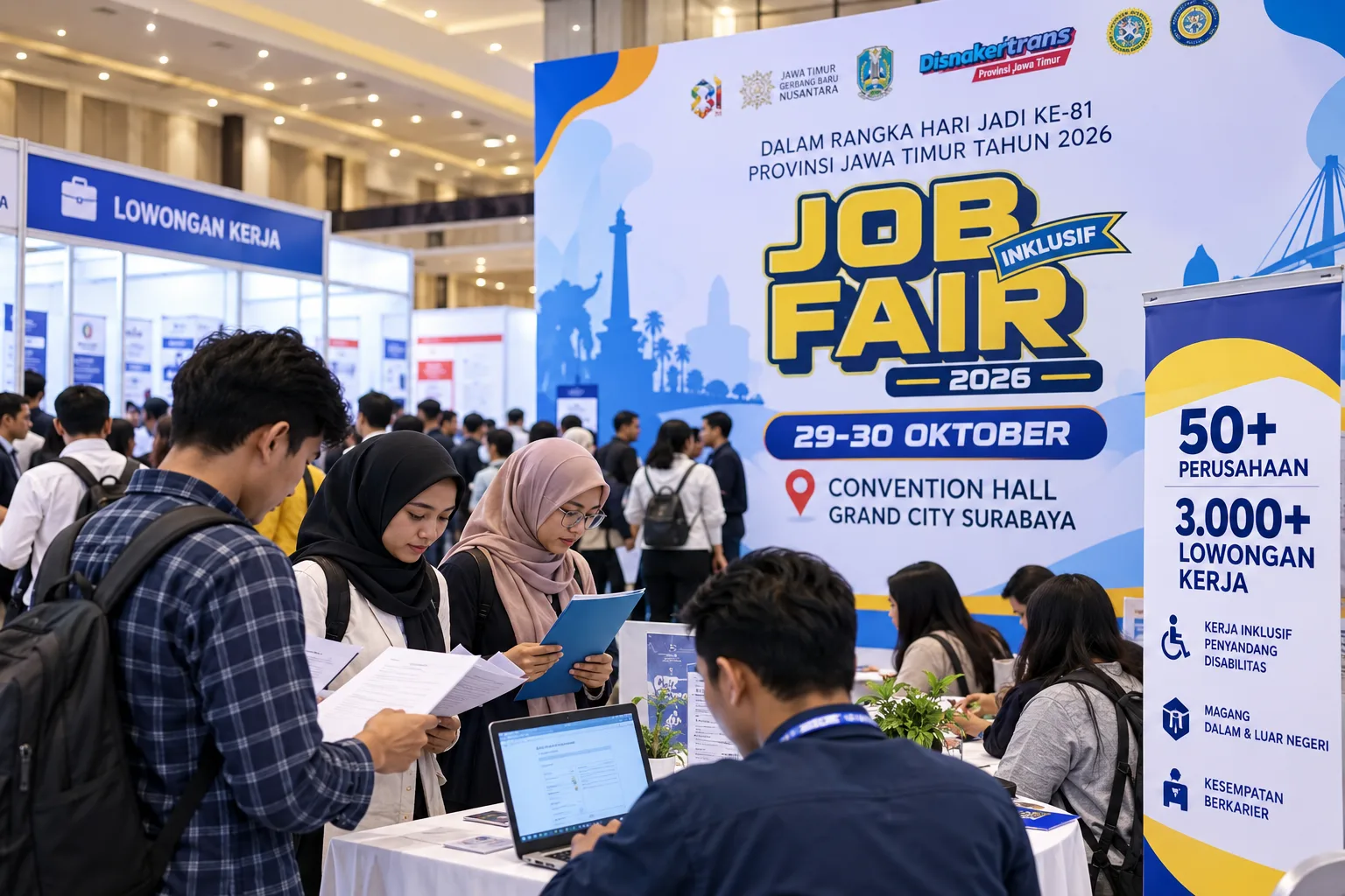 Job Fair Inklusif Jatim 2026 Buka Pendaftaran 18 Oktober dengan 3.000 Loker, Ini Syaratnya