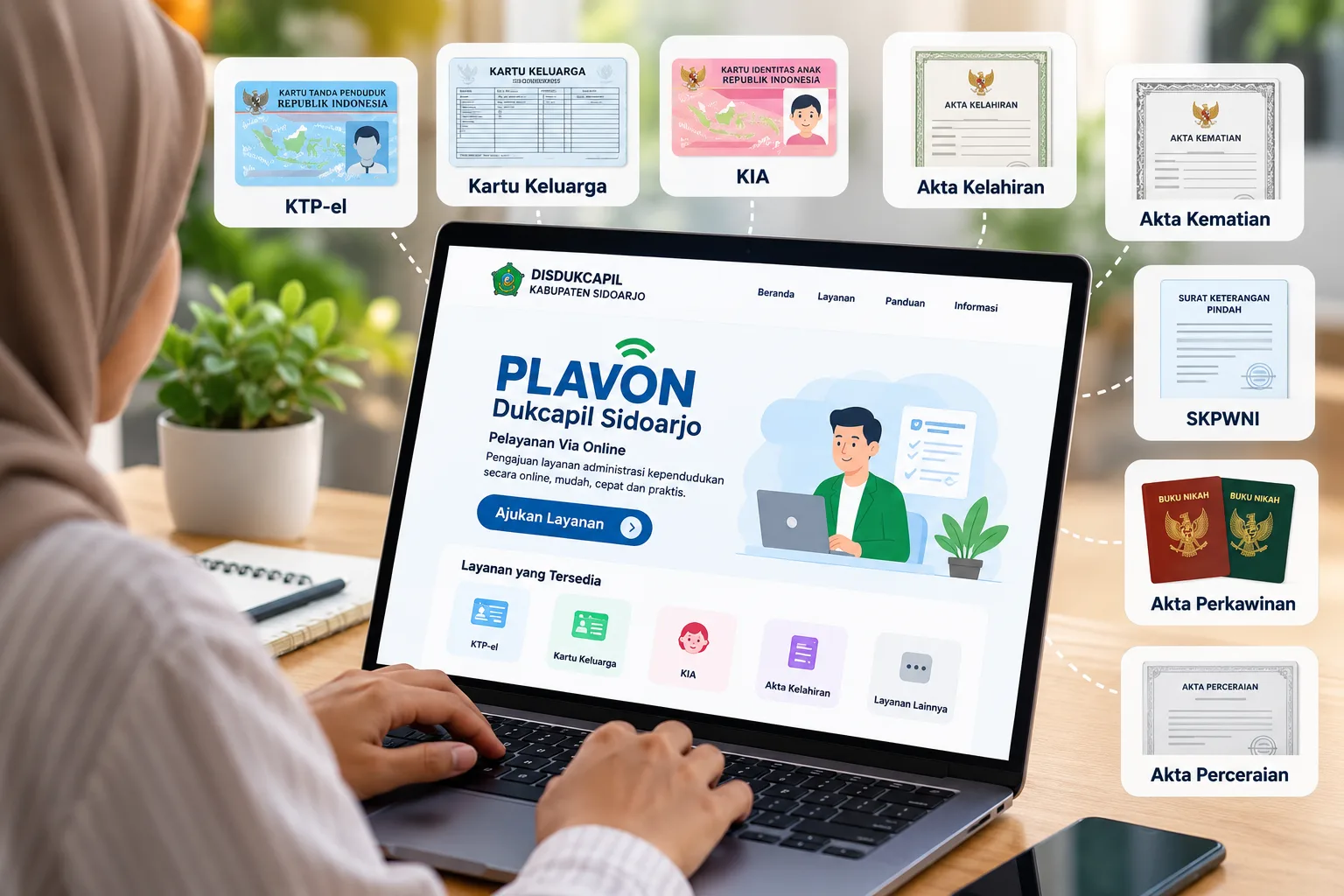 PLAVON Sidoarjo: Cara Mengurus KTP, KK dan Dokumen Kependudukan Secara Online
