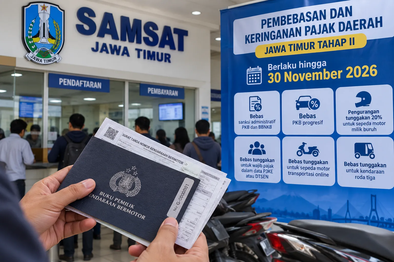Keringanan Pajak Kendaraan Jatim Berlaku hingga 30 November 2026, Ini Rinciannya