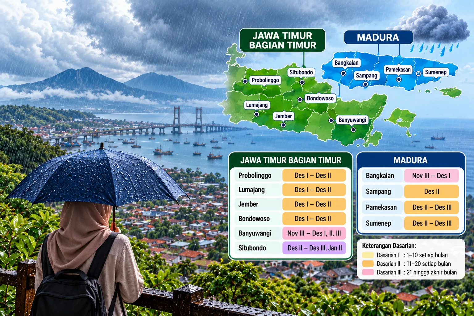BMKG Juanda: Awal Musim Hujan Jatim Timur dan Madura Berbeda hingga Januari 2027, Ini Jadwalnya